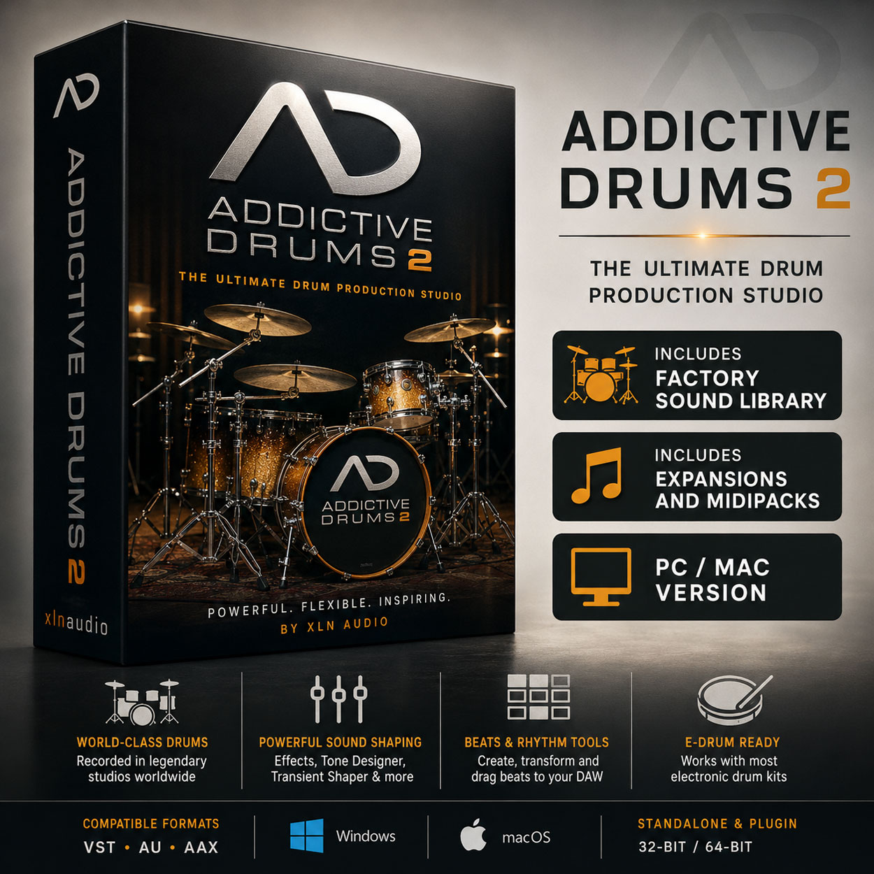 XLN Audio Addictive Drums 2 + All Libraries